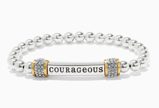 Meridian Two Tone Stretch Bracelet WITH MESSAGES STRONG,HAPPINESS, COURAGEOUS, GRATEFUL,FAITHFUL,
