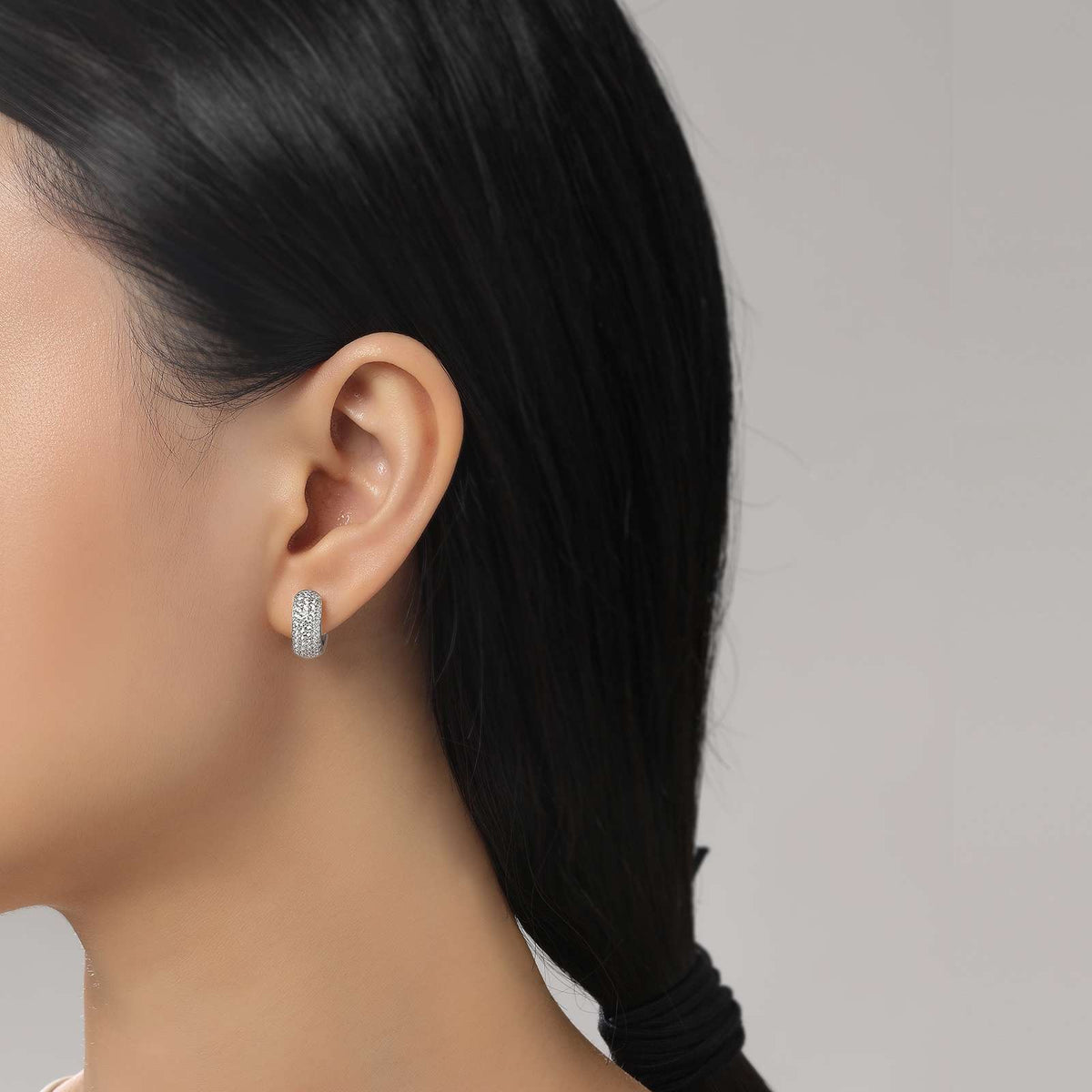 5-Row Huggie Hoop Earrings