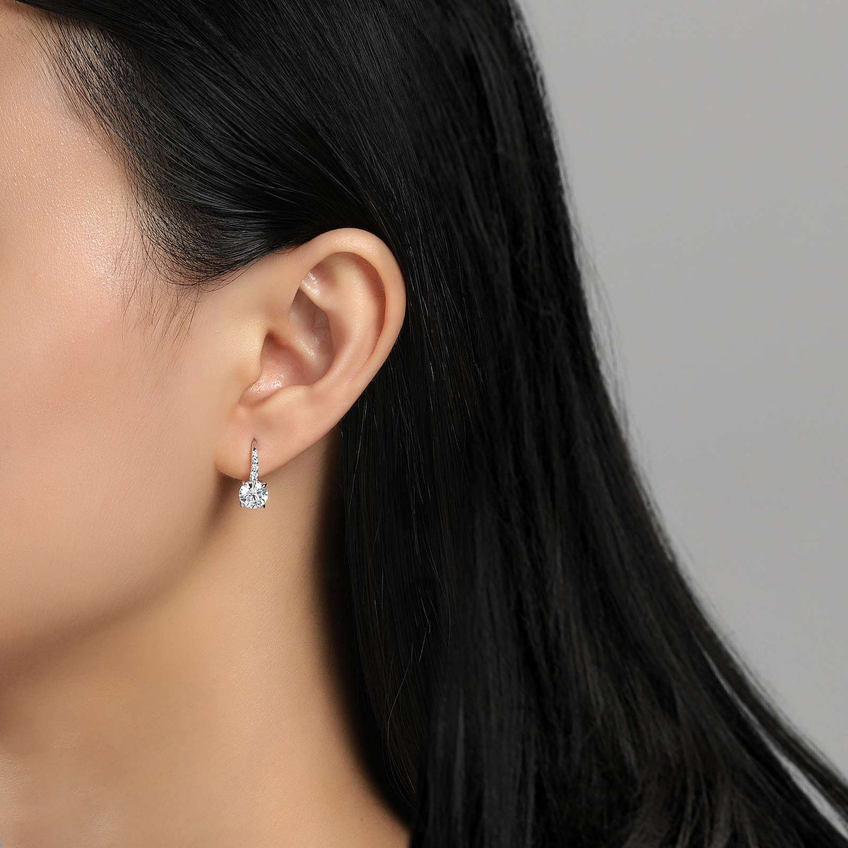 Solitaire Drop Earrings