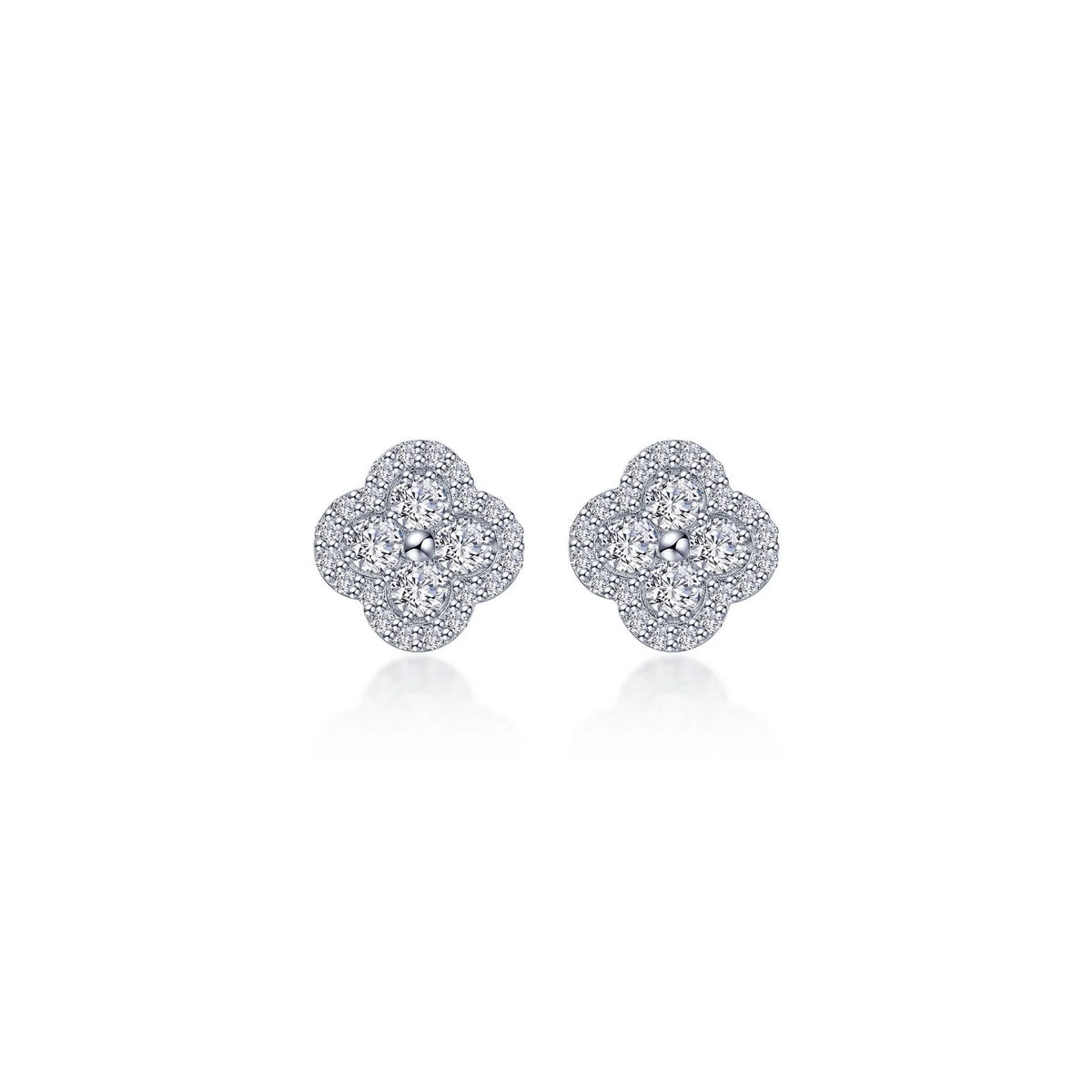 0.8 CTW Halo Stud Earrings