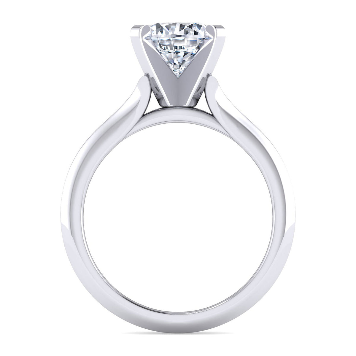 Ellis - 14K White Gold Round Diamond Engagement Ring-Ellis