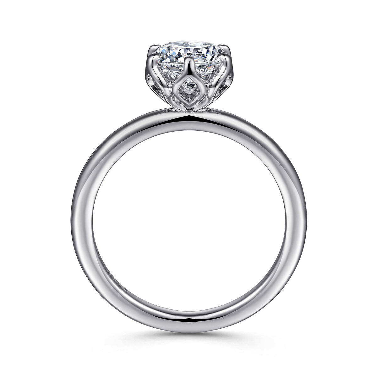 Kamera - 14K White Gold Round Solitaire Engagement Ring