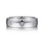 14K White Gold Diamond Mens Wedding Ring in High Polished Finish