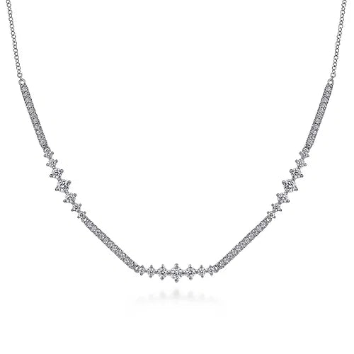 14K White Gold Diamond Necklace by Gabriel