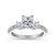 14K White Gold Princess Cut Three Stone Diamond Engagement Ring-EMERSON