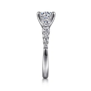 14K White Gold Round Diamond Engagement Ring- Mabel