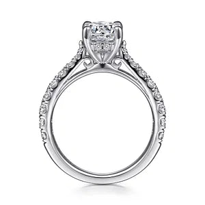 14K White Gold Round Diamond Engagement Ring-Avery
