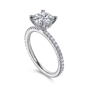 14K White Gold Round Diamond Engagement Ring- Noa
