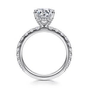 14K White Gold Round Diamond Engagement Ring-Ulani