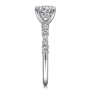 14K White Gold Round Diamond Engagement Ring