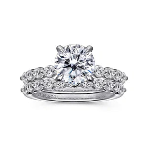 14K White Gold Round Diamond Engagement Ring-Kim
