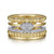 14K White-Yellow Gold Bujukan And Diamond Easy Stackable Ring