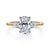 14K White-Yellow Gold Oval Three Stone Diamond Engagement Ring