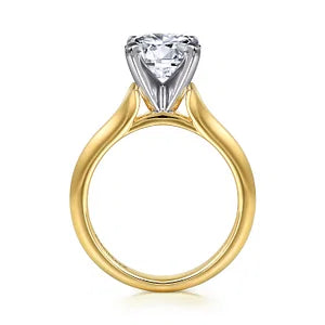 14K White-Yellow Gold Round Diamond Engagement Ring-Ellis