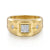 14K Yellow Gold Diamond Mens Engagement Ring in Sand Blast Finish