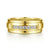 14K Yellow Gold Diamond Mens Wedding Ring in Satin Finish