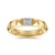 14K Yellow Gold Pyramid Band with Pave Diamond Station