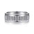 14K White Gold 8mm - Carved Men's Wedding Band in High Polish Finish