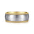 14K White-Yellow Gold 8mm - Two Tone Men's Wedding Band in Satin Finish