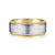 14K White-Yellow Gold 8mm - Two Tone Men's Wedding Band in Satin Finish