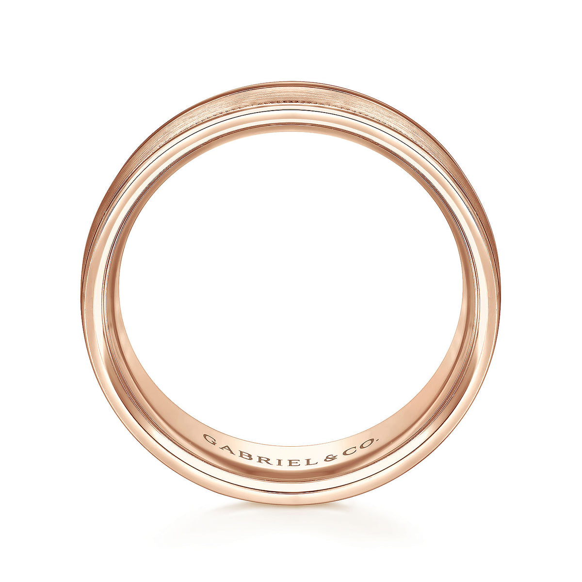 14K Rose Gold 7mm - Men&#39;s Wedding Band in Satin Finish