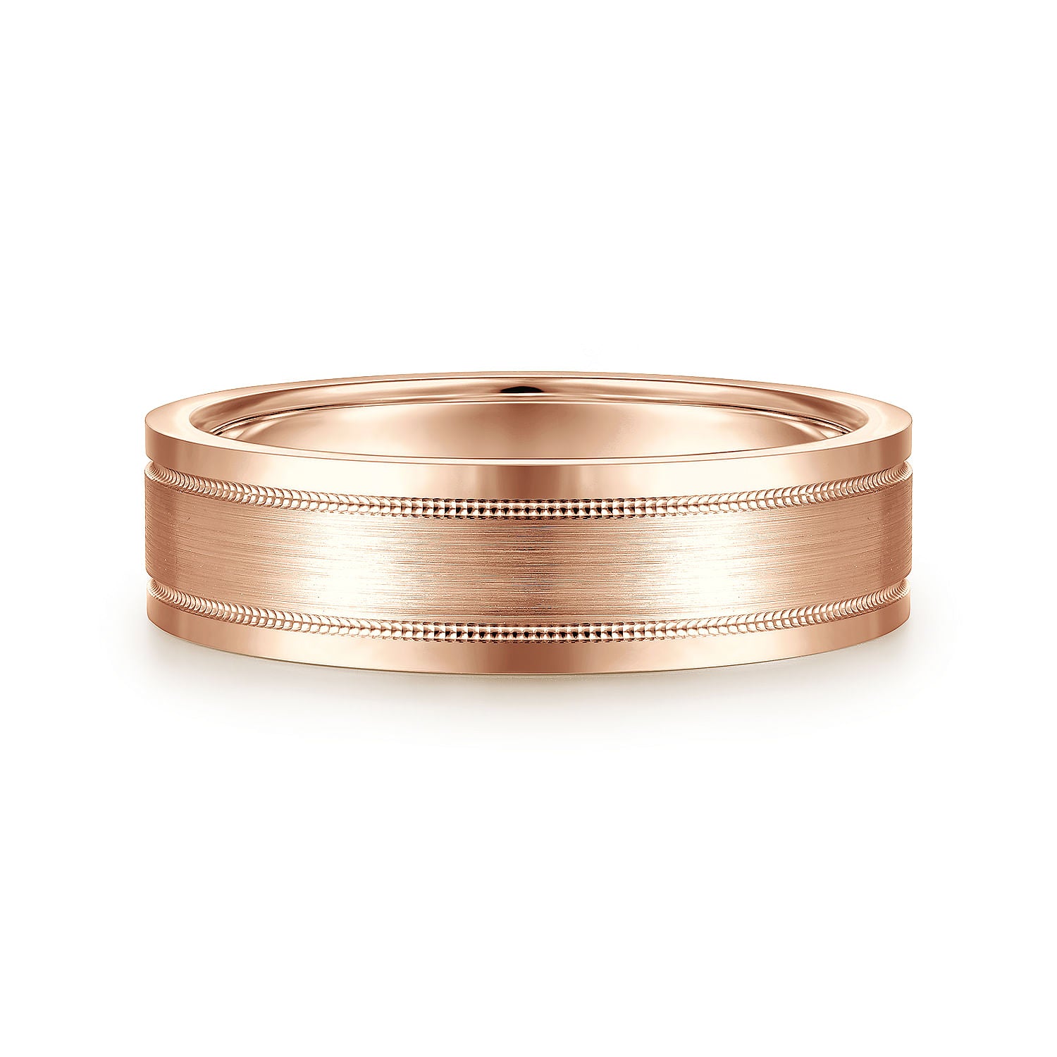 14K Rose Gold 6mm - Men's Wedding Band in Satin Finish