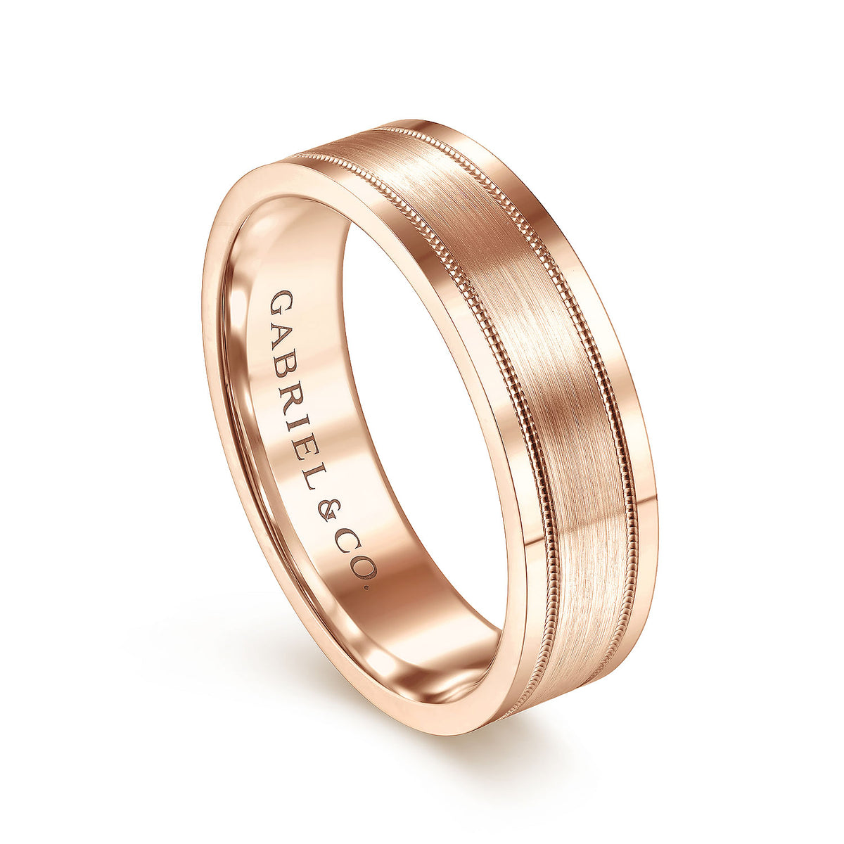 14K Rose Gold 6mm - Men&#39;s Wedding Band in Satin Finish