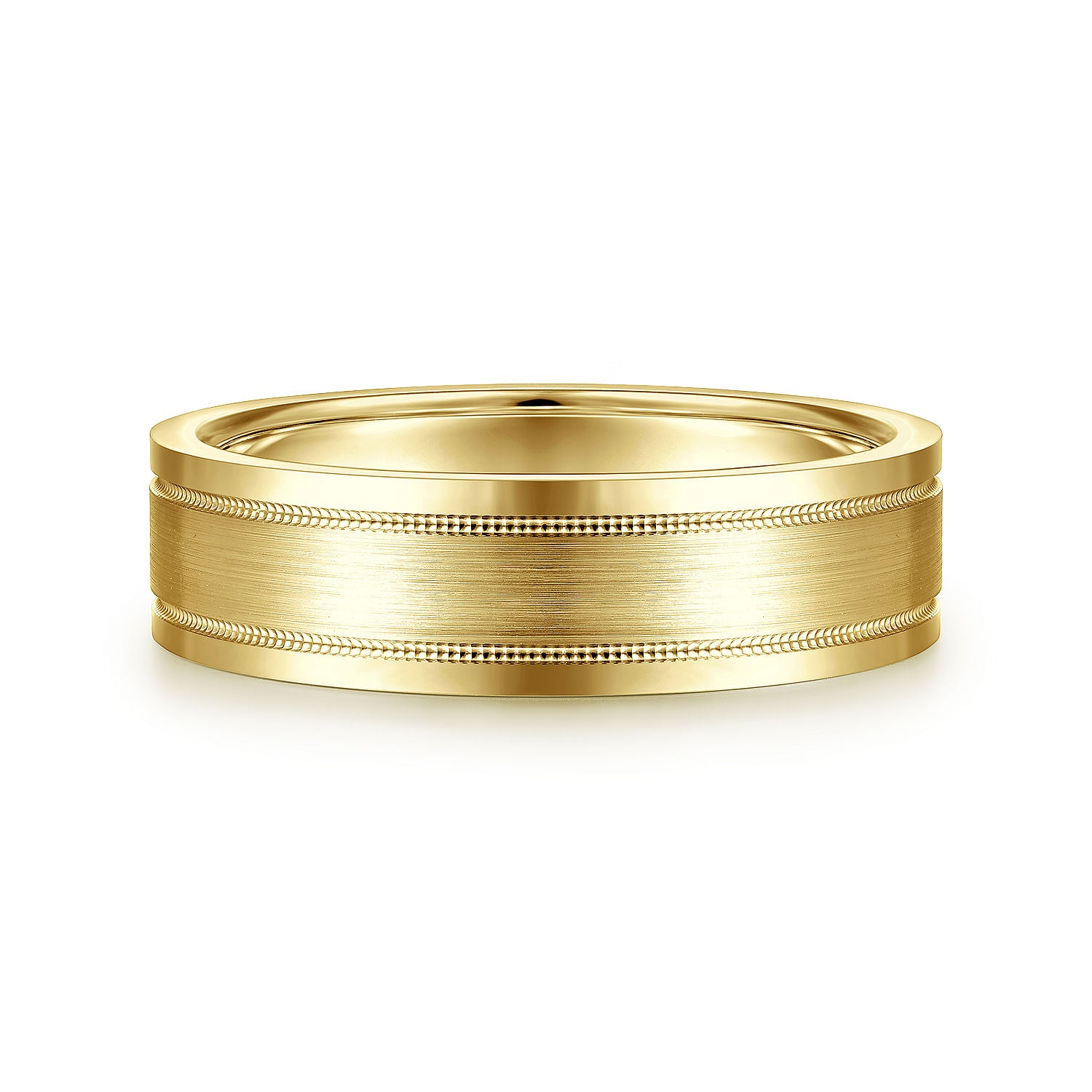 14K Yellow Gold 6mm - Men's Wedding Band in Satin Finish