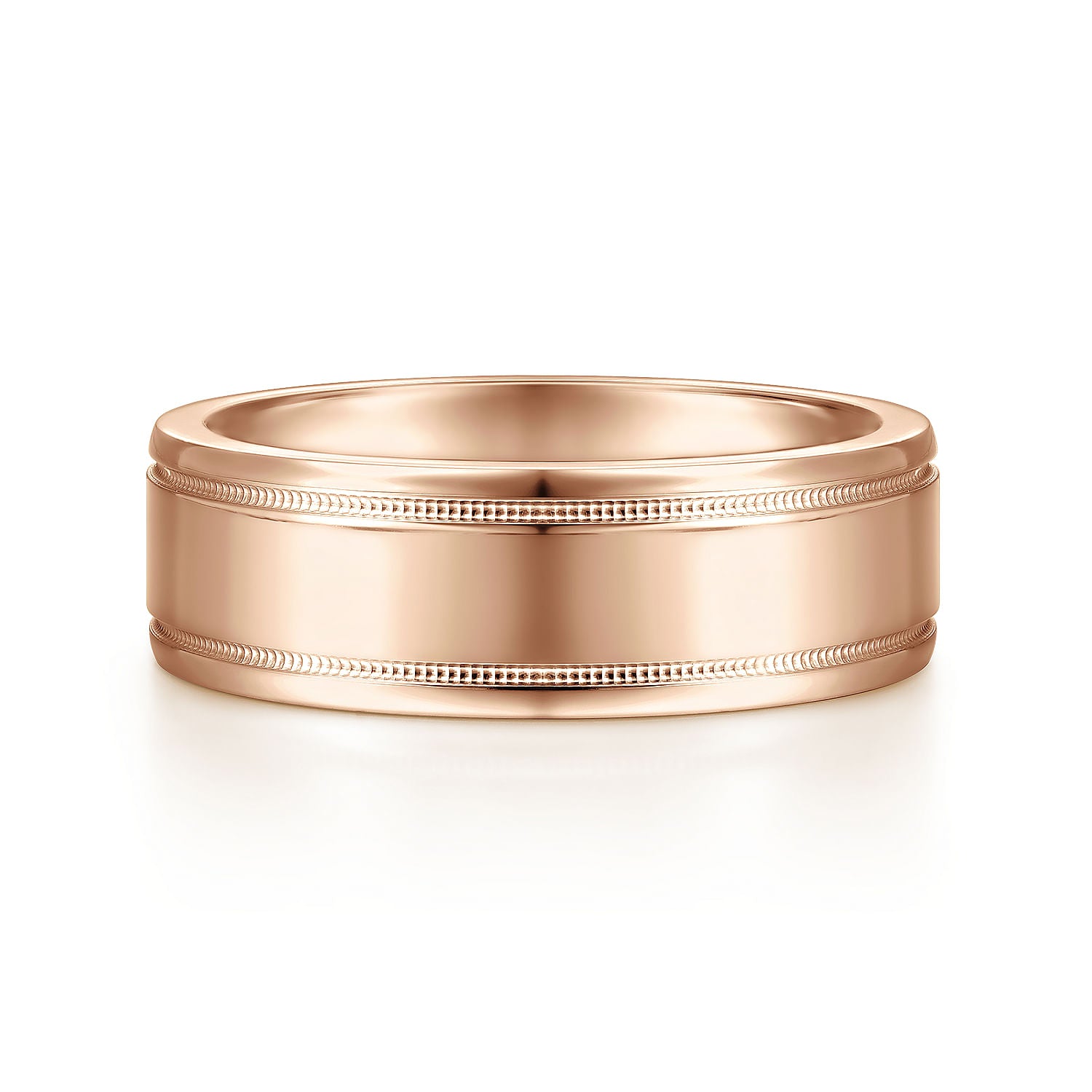 14K Rose Gold 7mm - High Polished Men's Wedding Band