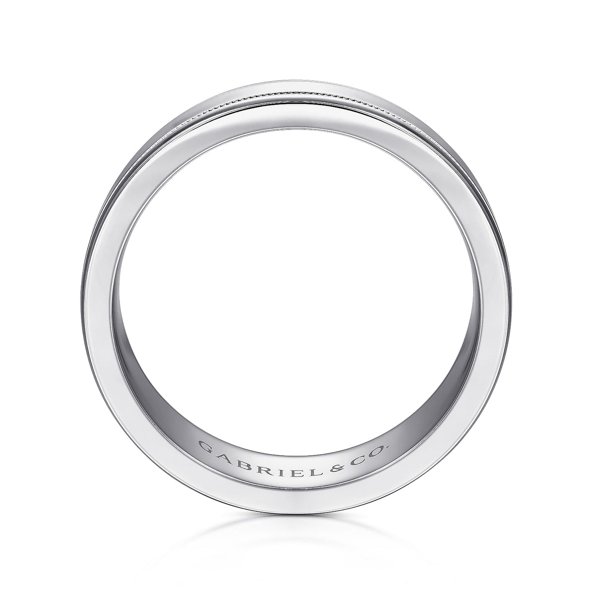 14K White Gold 7mm - High Polished Men&#39;s Wedding Band