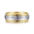 14K White-Yellow Gold 8mm - Two Tone Men's Wedding Band in Satin Finish