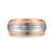 14K White-Rose Gold 8mm - Two Tone Men's Wedding Band in Satin Finish