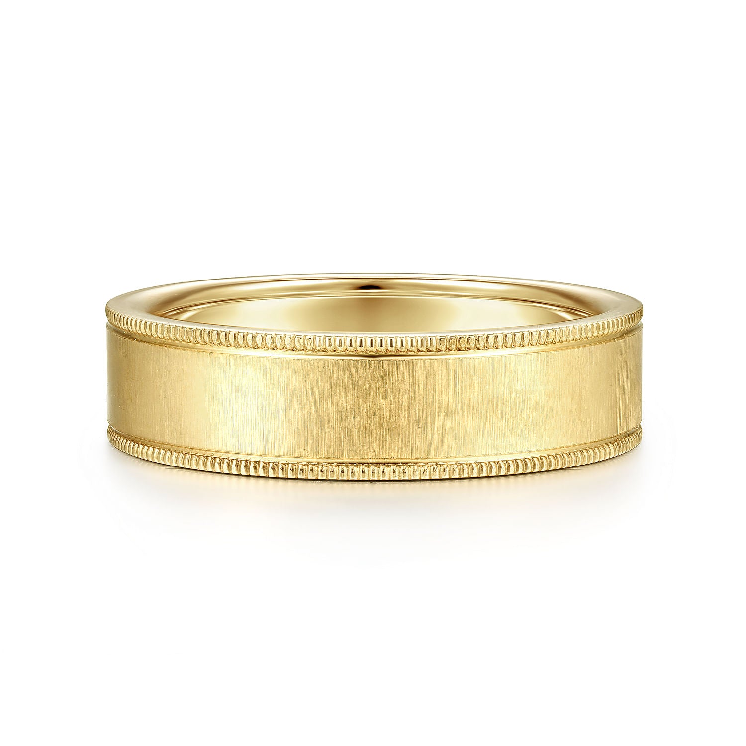 14K Yellow Gold 6mm - Men's Wedding Band in Sandblast Finish