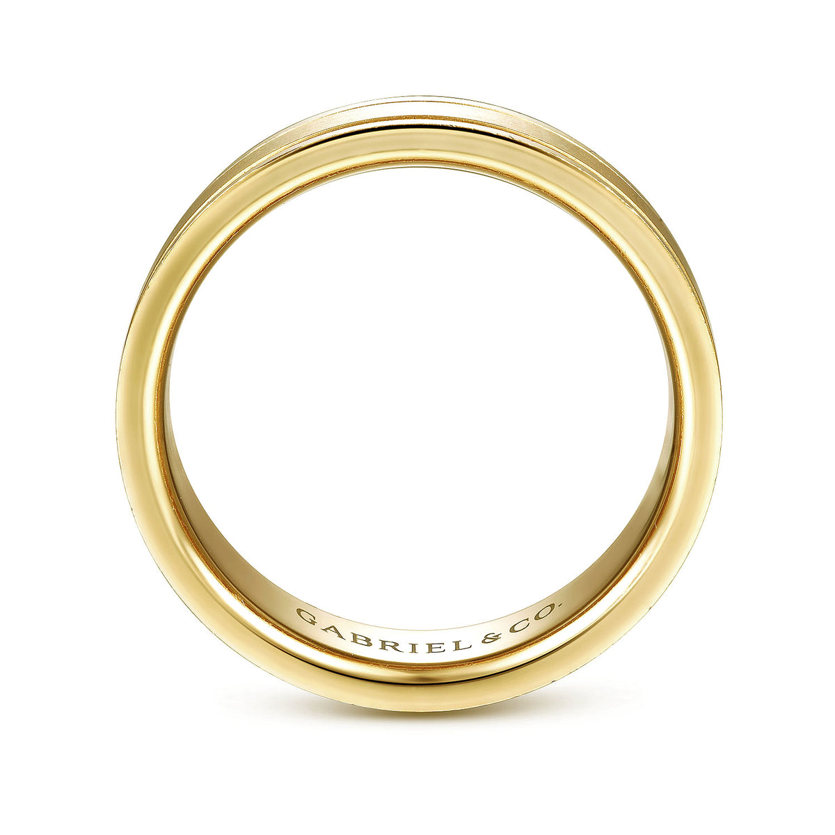 14K Yellow Gold 6mm - Men&#39;s Wedding Band in Sandblast Finish