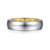 14K White-Yellow Gold 6mm Mens Wedding Band in Sand Blast Finish