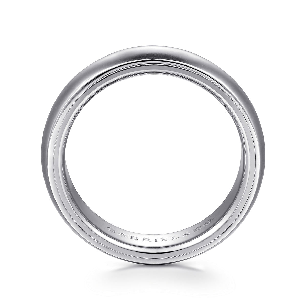 14K White Gold 6mm Mens Wedding Band in Sand Blast Finish