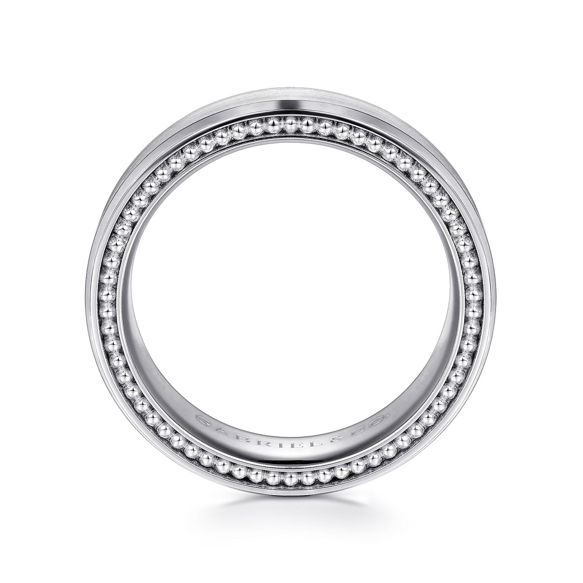 14K White Gold 6mm - Men&#39;s Wedding Band in Satin Finish