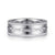 14K White Gold 8mm - Carved Men's Wedding Band in Satin Finish