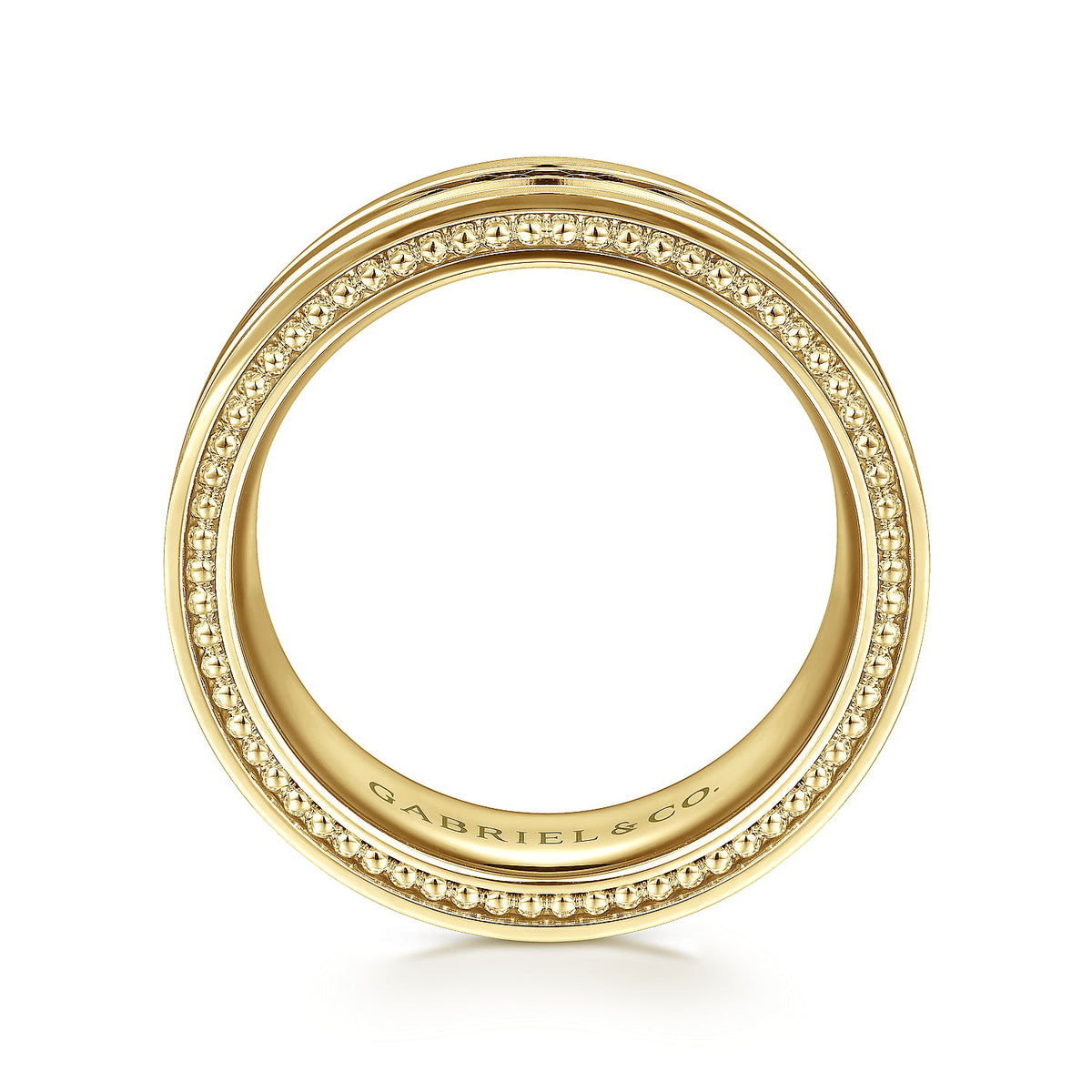 14K Yellow Gold 8mm Mens Wedding Band in Satin Finish