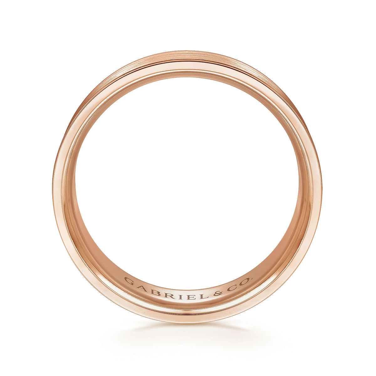14K Rose Gold 7mm - Men&#39;s Wedding Band in Satin Finish