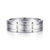 14K White Gold 6mm - Checkerboard Pattern Men's Wedding Band in Satin Finish