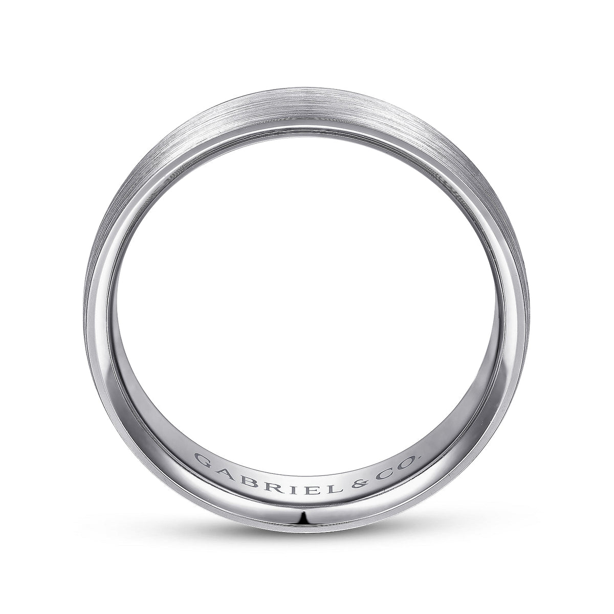 14K White Gold 6mm - Men&#39;s Wedding Band in Satin Finish