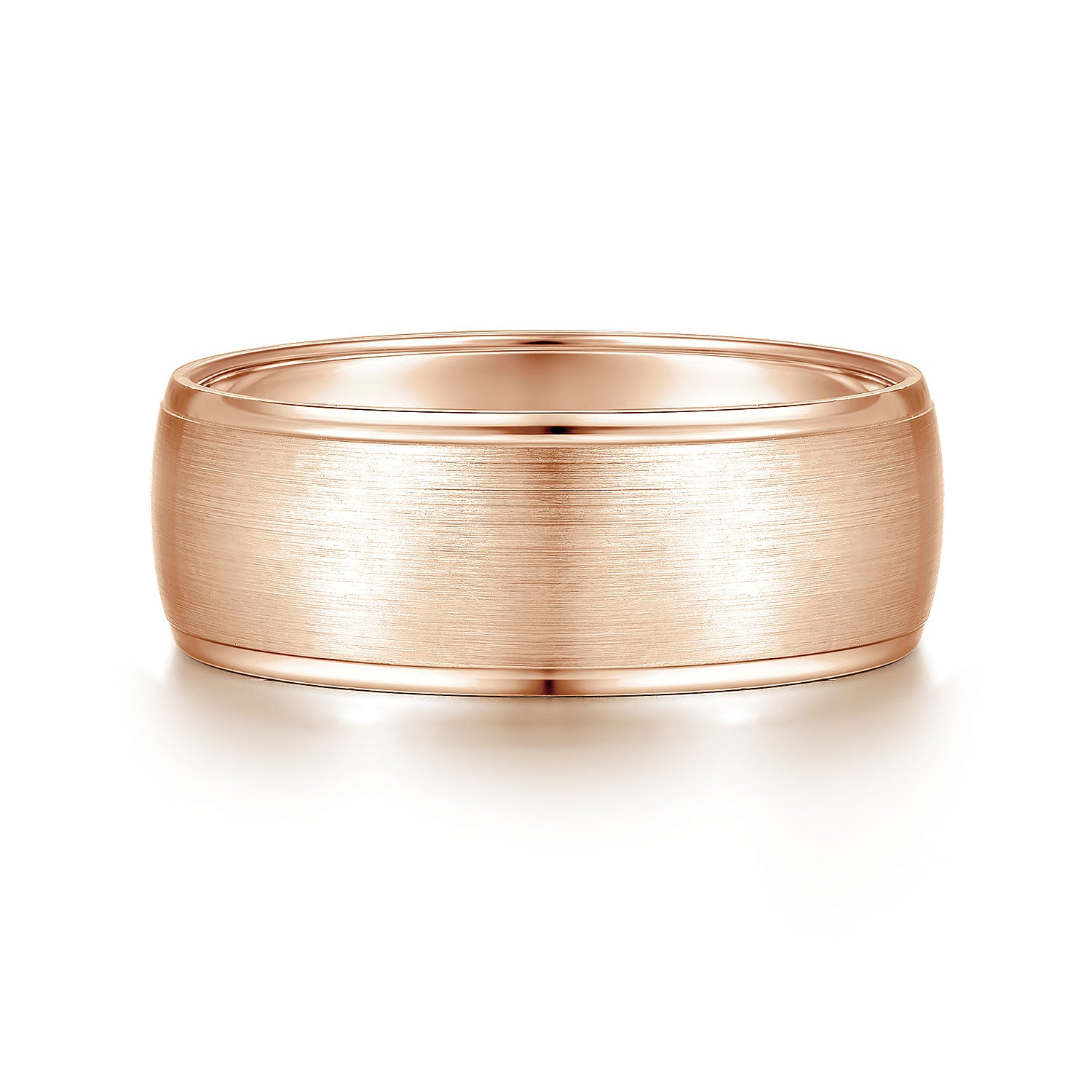 14K Rose Gold 8mm - Men's Wedding Band in Satin Finish