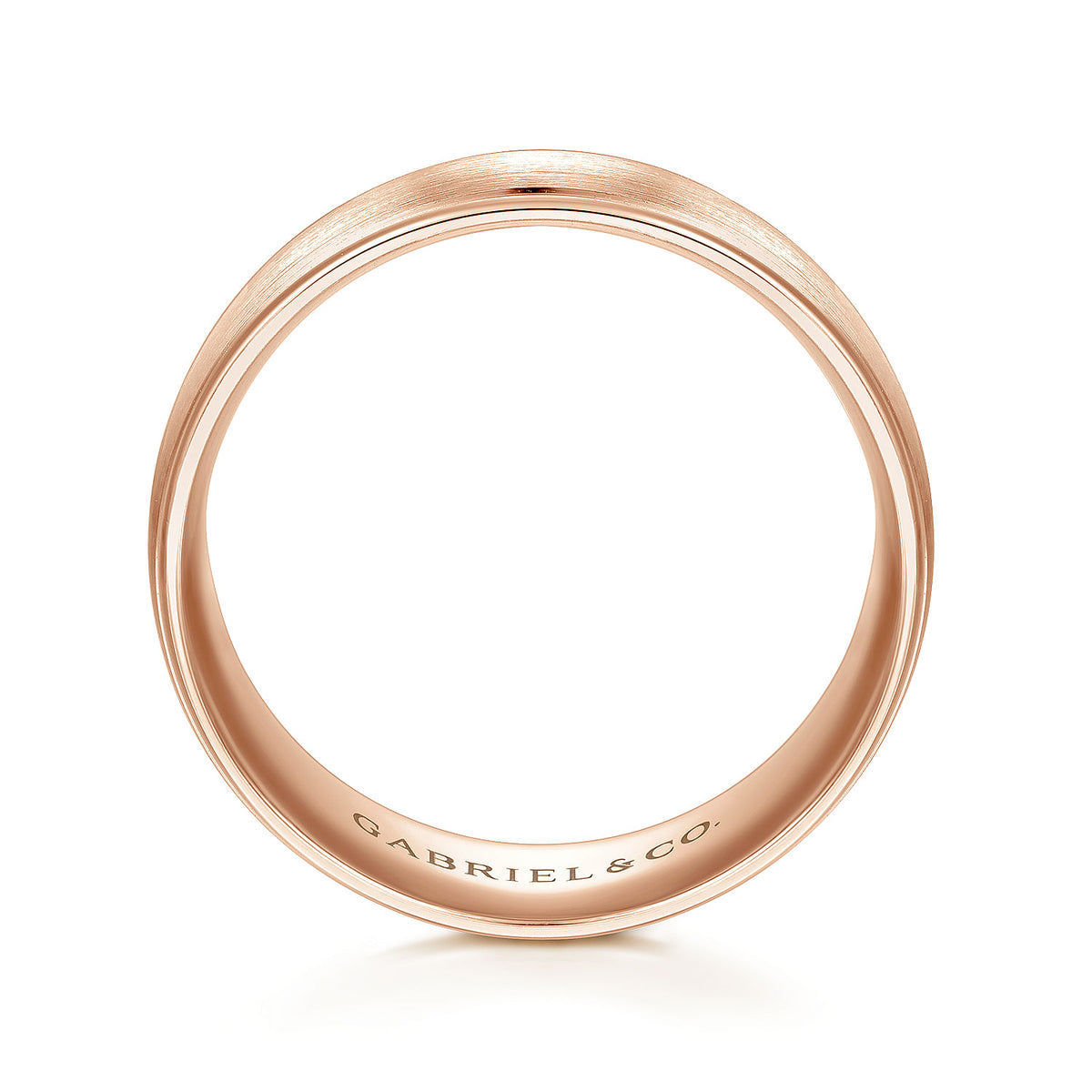 14K Rose Gold 8mm - Men&#39;s Wedding Band in Satin Finish