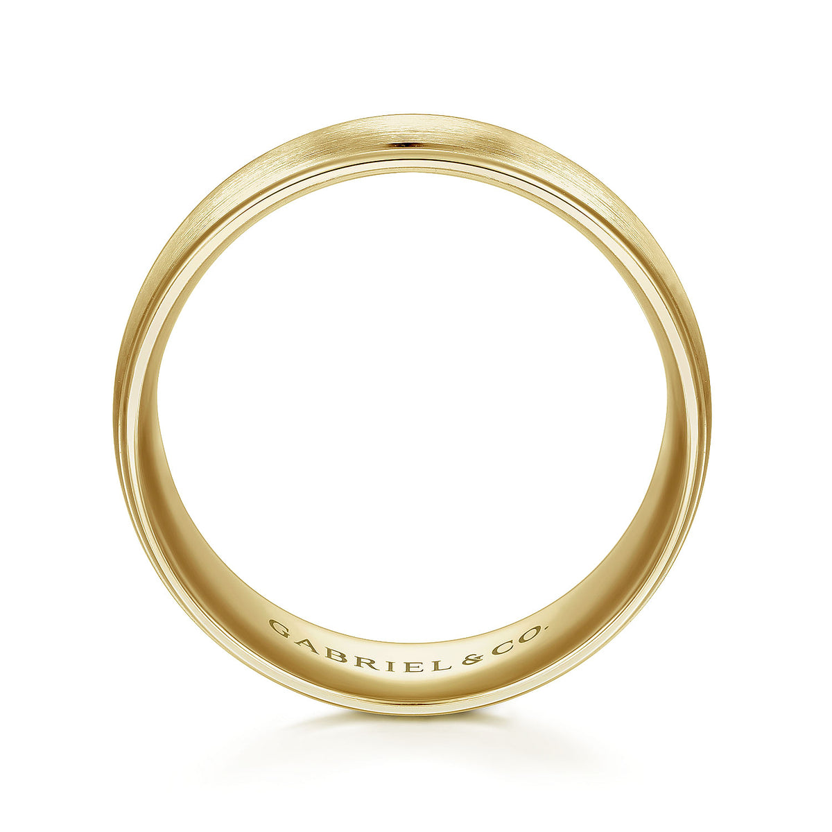 14K Yellow Gold 8mm - Men&#39;s Wedding Band in Satin Finish
