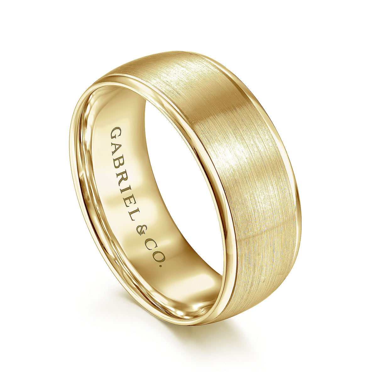14K Yellow Gold 8mm - Men&#39;s Wedding Band in Satin Finish
