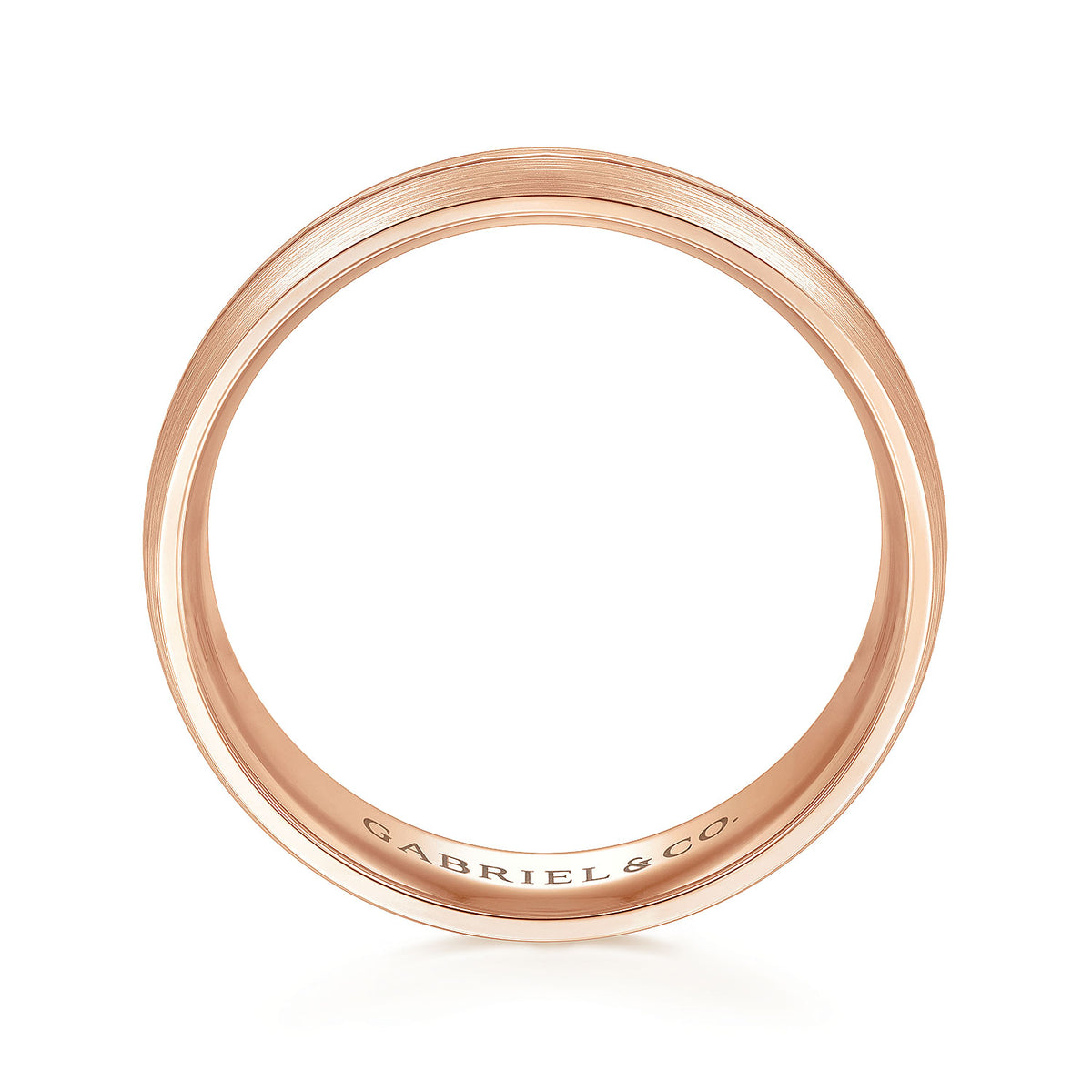 14K Rose Gold 6mm - Men&#39;s Wedding Band in Satin Finish