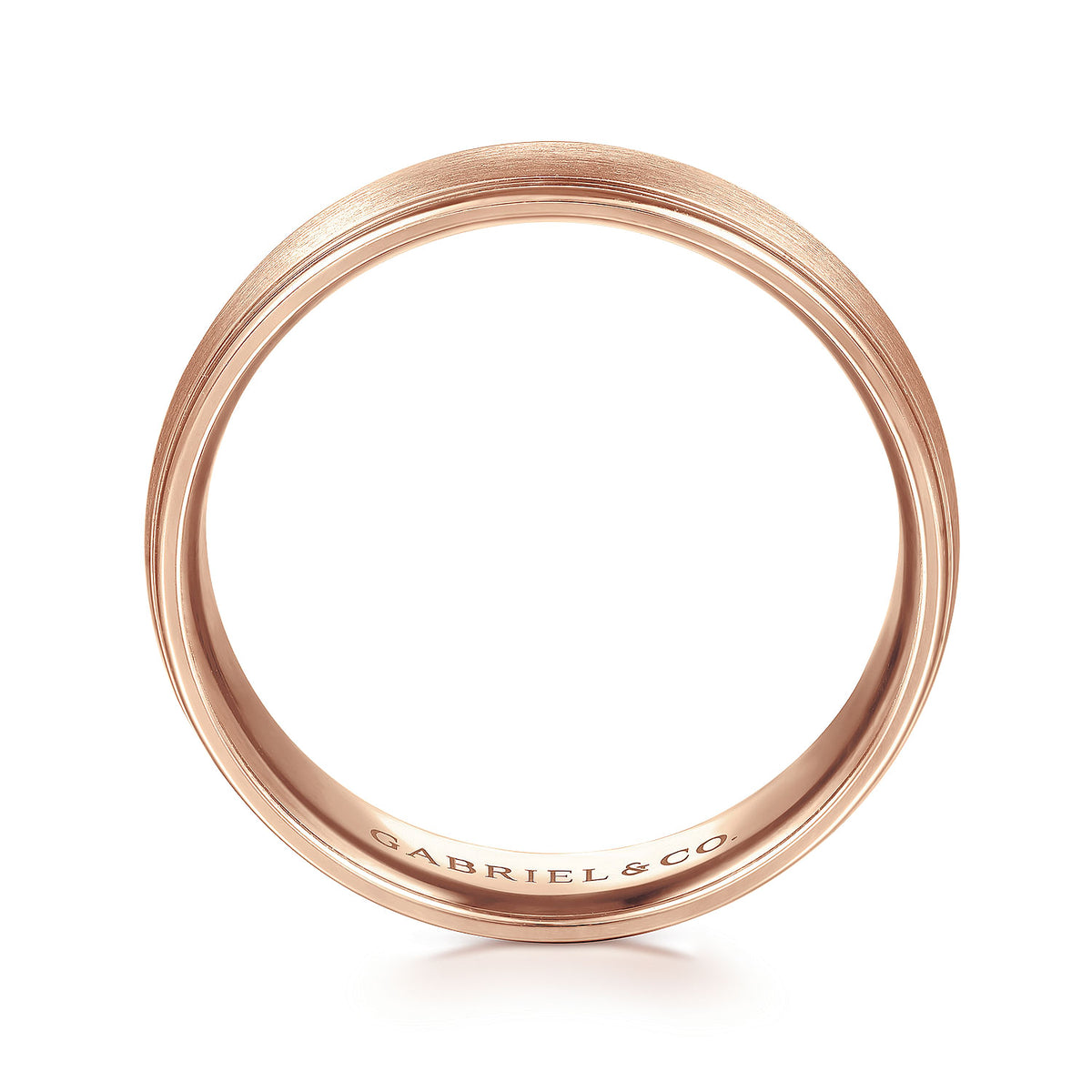 14K Rose Gold 6mm - Men&#39;s Wedding Band in Satin Finish