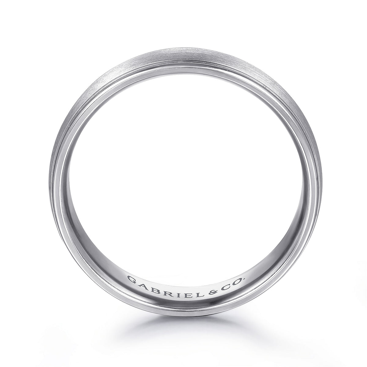 14K White Gold 6mm - Men&#39;s Wedding Band in Satin Finish