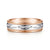 14K White-Rose 6mm - Engraved Men's Wedding Band in Satin Finish